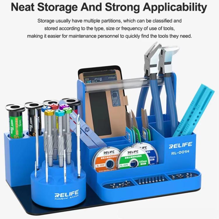 RELIFE RL-001H Rotating Cell Phone Organizer Repair Tool Parts Screwdriver Storage Rack