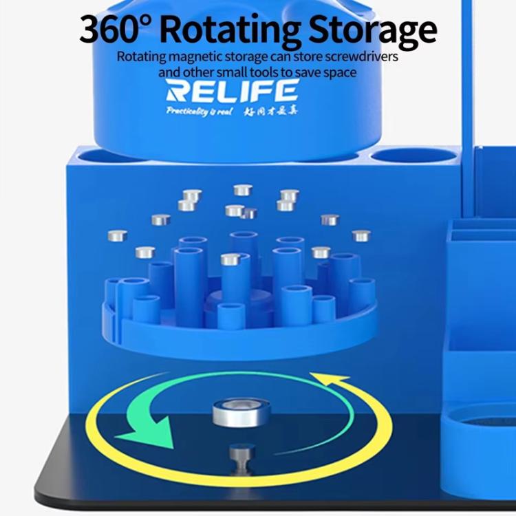 RELIFE RL-001H Rotating Cell Phone Organizer Repair Tool Parts Screwdriver Storage Rack