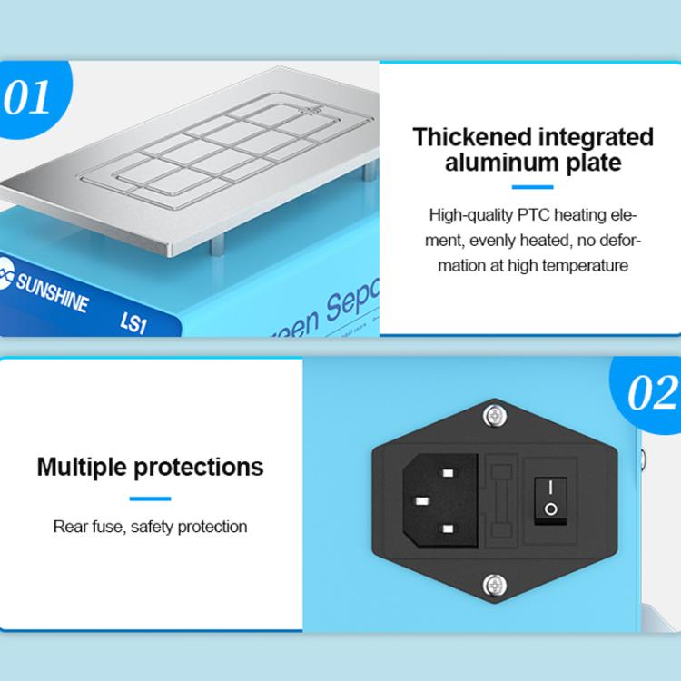 Heated Separator for Cell Phone LCD Screen Repair Curved and Straight Screen Frame Removal Machine, SUNSHINE LS1