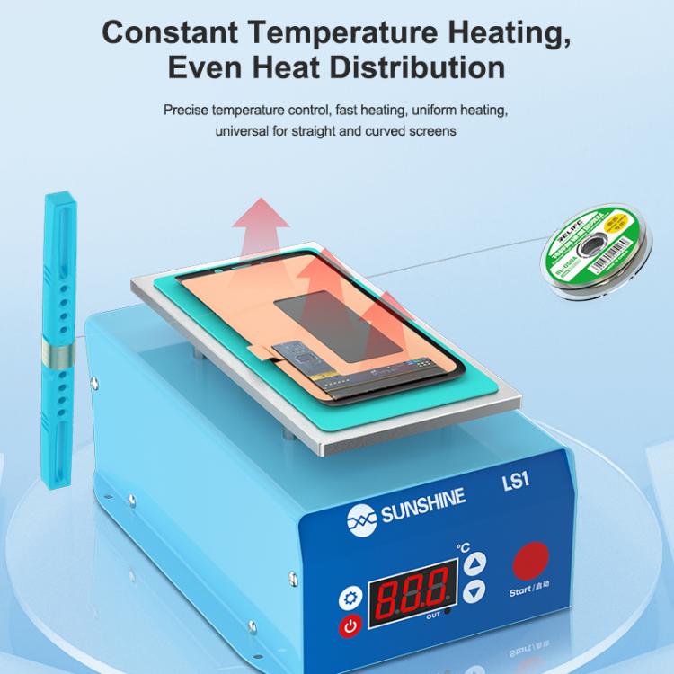 Heated Separator for Cell Phone LCD Screen Repair Curved and Straight Screen Frame Removal Machine, SUNSHINE LS1