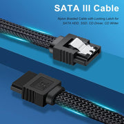 Cavo di alimentazione per disco rigido del computer SATA3.0 con schermatura in alluminio intrecciato, 0.5m