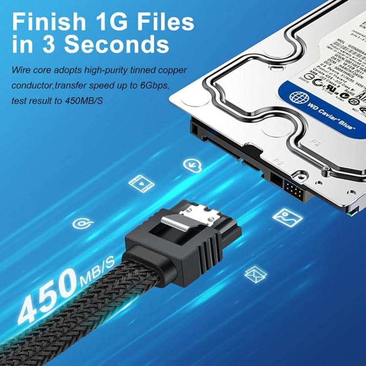 Cavo di alimentazione per disco rigido del computer SATA3.0 con schermatura in alluminio intrecciato, 0.5m