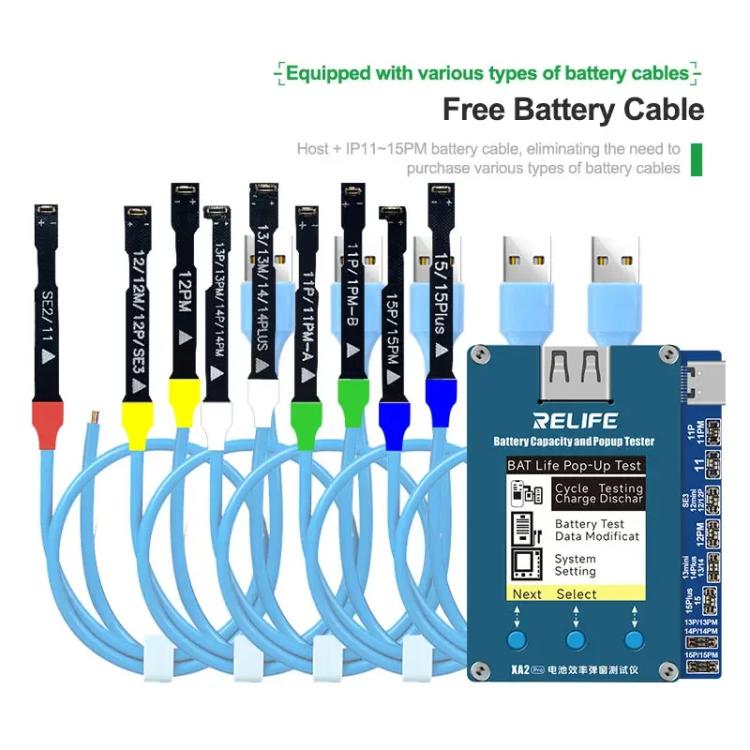 Tester di stato di salute della batteria Nessun cavo esterno Tester di efficienza della batteria Popup, RELIFE XA2 Pro