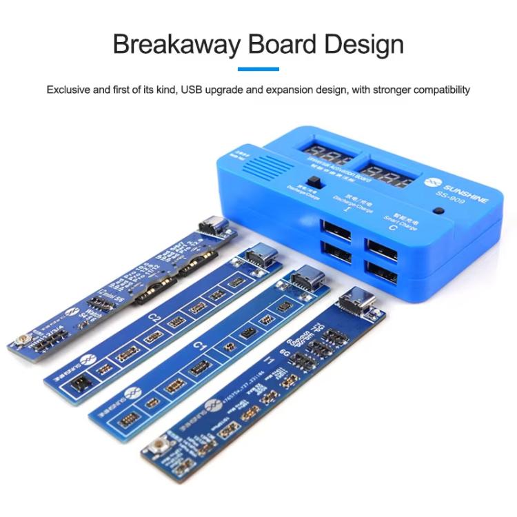 Scheda di attivazione della batteria universale V9.0 Linea di manutenzione a carica rapida per iPhone Strumento di test di riparazione Android, SUNSHINE SS-909