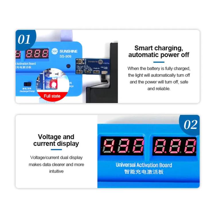 Universal Battery Activation Board V9.0 Fast Charge Maintenance Line for iPhone Android Repair Test Tool, SUNSHINE SS-909