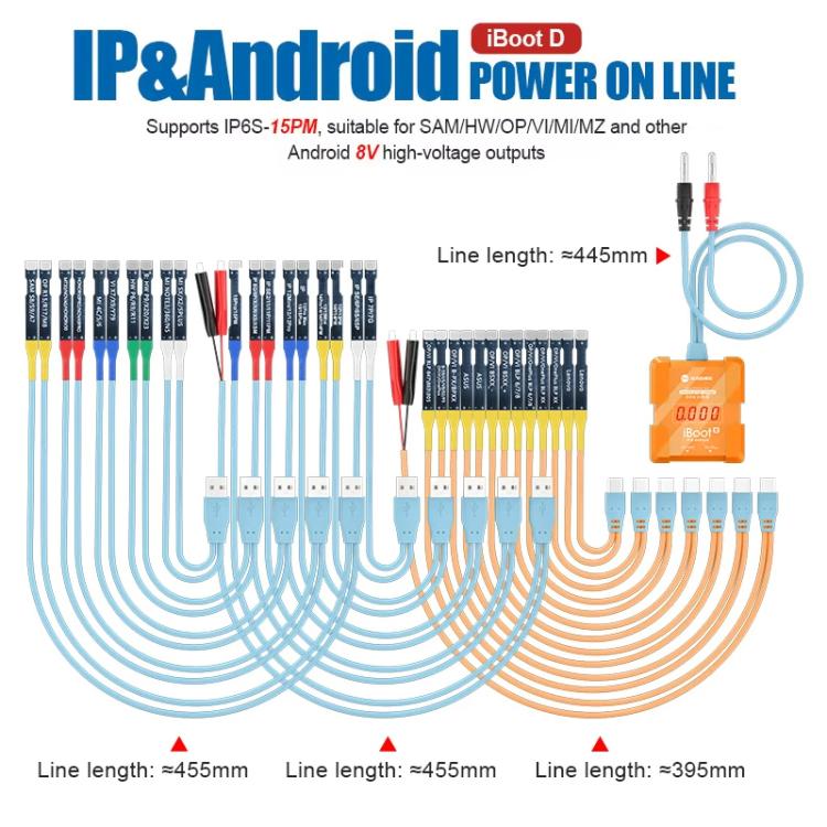 Per iPhone Android Cavo di alimentazione Strumento di riparazione del telefono cellulare Batteria Test di alimentazione Cavo di avvio, SUNSHINE iBoot D