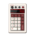 8BitDo Retro18 Tri-mode Connection Computer Tastiera numerica meccanica Contatore 2 in 1, Light Gray, Brown, Gray, Red