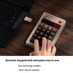 8BitDo Retro18 Tri-mode Connection Computer Tastiera numerica meccanica Contatore 2 in 1, Light Gray, Brown, Gray, Red
