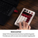 8BitDo Retro18 Tri-mode Connection Computer Tastiera numerica meccanica Contatore 2 in 1, Light Gray, Brown, Gray, Red