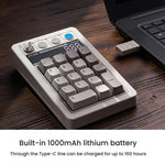 8BitDo Retro18 Tri-mode Connection Computer Tastiera numerica meccanica Contatore 2 in 1, Light Gray, Brown, Gray, Red