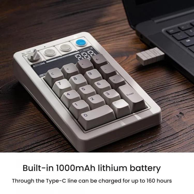 8BitDo Retro18 Tri-mode Connection Computer Tastiera numerica meccanica Contatore 2 in 1, Light Gray, Brown, Gray, Red