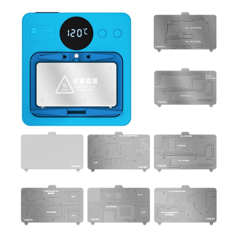 Kit di piattaforma di riscaldamento per riparazione intelligente della scheda madre del telefono cellulare Supporto IP7G-16PM/Android Universal, SUNSHINE SS-T12B 13 In 1, SUNSHINE SS-T12B 9 In 1