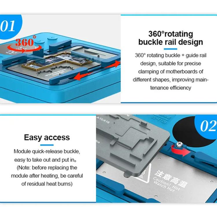 Mobile Phone Motherboard Intelligent Repair Heating Platform Kit Support IP7G-16PM/Android Universal, SUNSHINE SS-T12B 13 In 1, SUNSHINE SS-T12B 9 In 1