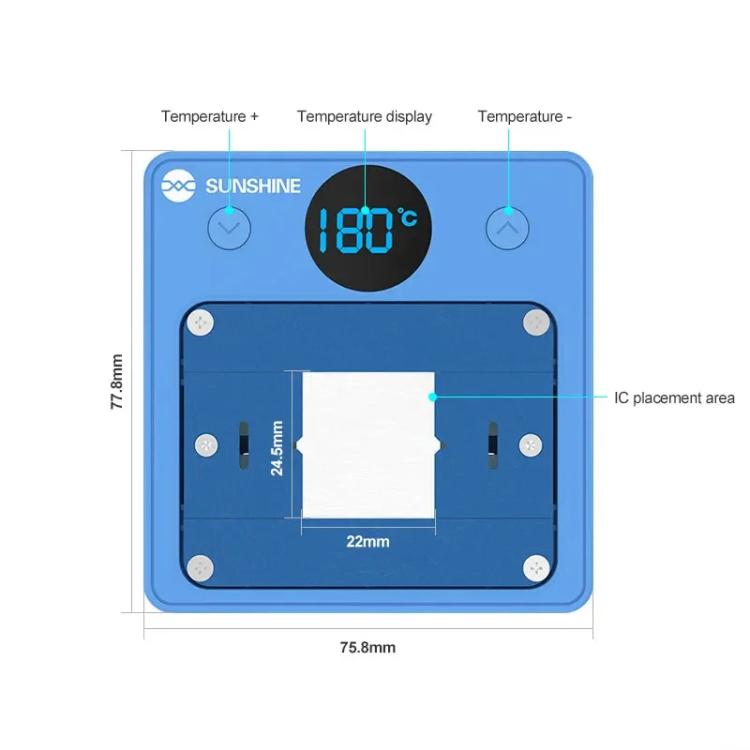 IC Chip Heating Glue Removal Tool, Mobile Phone Chip Repair Tool, Fast and Efficient Heating, SUNSHINE SS-T12C