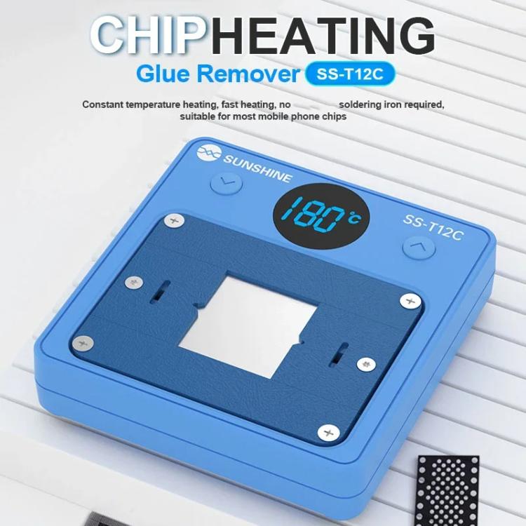 Strumento di rimozione della colla per riscaldamento di chip IC, strumento di riparazione di chip per telefoni cellulari, riscaldamento rapido ed efficiente, SUNSHINE SS-T12C