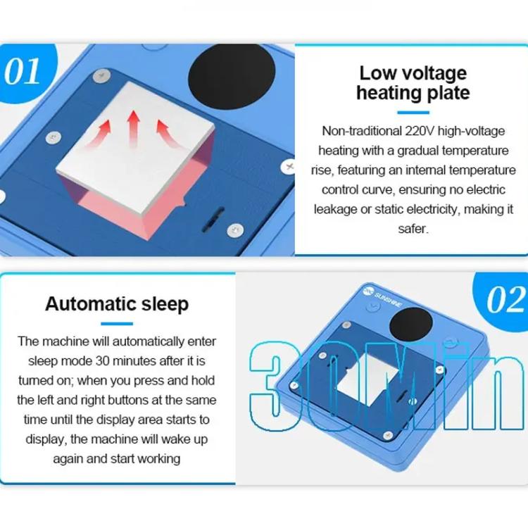 IC Chip Heating Glue Removal Tool, Mobile Phone Chip Repair Tool, Fast and Efficient Heating, SUNSHINE SS-T12C