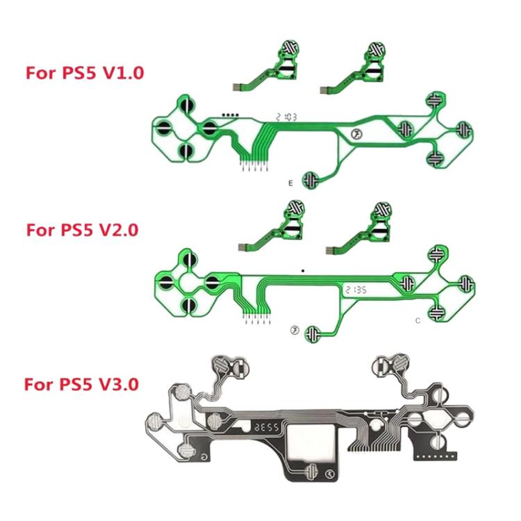 Controller Button Ribbon Circuit Board Conductive Film, For PS5 V2.0 5sets, For PS5 V3.0 5sets