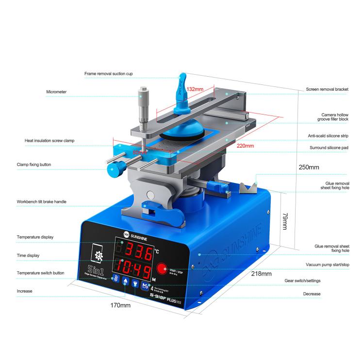 SUNSHINE S-918F Plus Separator Schermo Curvo 5 in 1