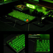 Tastiera meccanica 8BitDo Retro87 Retro RGB Lighting Green Tastiera trasparente con tasti grandi, Green Transparent Keyboard
