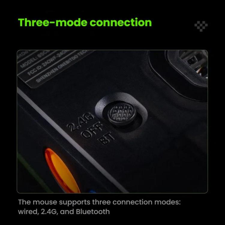 Mouse wireless traslucido verde 8BitDo Retro R8 con base di ricarica, Green Translucent Mouse