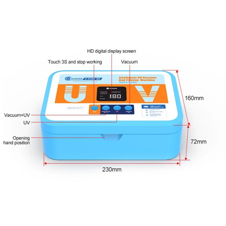 Intelligent UV Light Curing Film Vacuum Laminator UV Curing + Vacuum Holding Machine For Film Application Repair Tool, SUNSHINE S-918B SE