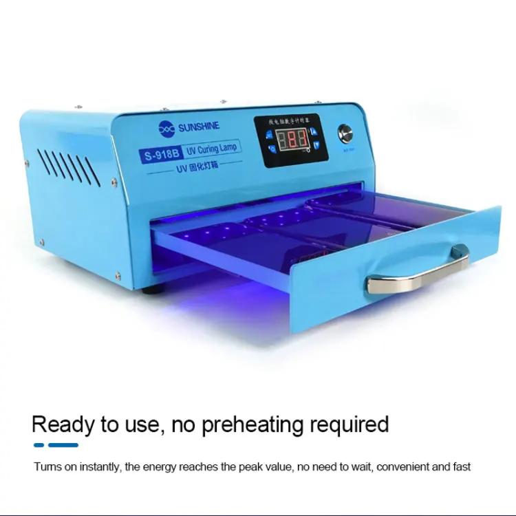 SUNSHINE S-918B UV Curing Filming Box LED High-Power UV Mobile Phone Curved Screen Optical Shadowless Glue Repair Tool, SUNSHINE S-918B (US Plug 110V), SUNSHINE S-918B (EU Plug 220V)