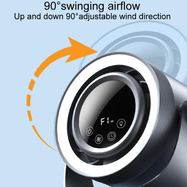 F158 Mini ventilatore da tavolo multi-velocità con telecomando temporizzato e ventilatore illuminato, Gray Plug-In, Beige Plug-In, Gray Rechargeable, Beige Rechargeable
