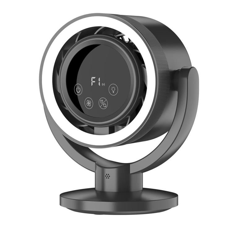F168 Ventilatore da tavolo con controllo vocale intelligente, touch screen, con testa che scuote, alta velocità di rotazione, luce notturna senza pale