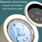 F168 Ventilatore da tavolo con controllo vocale intelligente, touch screen, con testa che scuote, alta velocità di rotazione, luce notturna senza pale