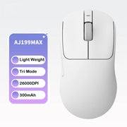 Ajazz AJ199 MAX Mouse wireless 2.4GHz cablato BT Tri-Mode Mouse da gioco leggero PAW3395