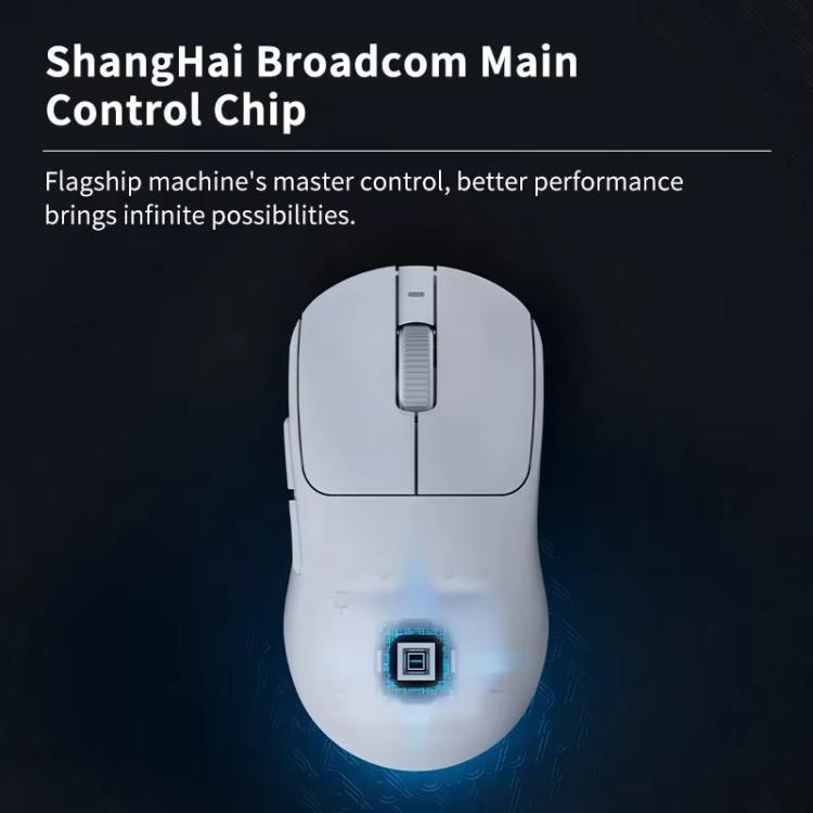 Ajazz AJ199 MAX Mouse wireless 2.4GHz cablato BT Tri-Mode Mouse da gioco leggero PAW3395