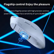 Ajazz AJ199 MAX Mouse wireless 2.4GHz cablato BT Tri-Mode Mouse da gioco leggero PAW3395