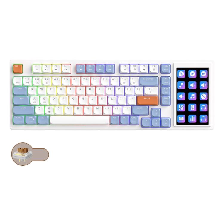 Ajazz AKP815 81 tasti tastiera meccanica cablata schermo LCD retroilluminato RGB programmazione visiva driver personalizzato tastiera da gioco