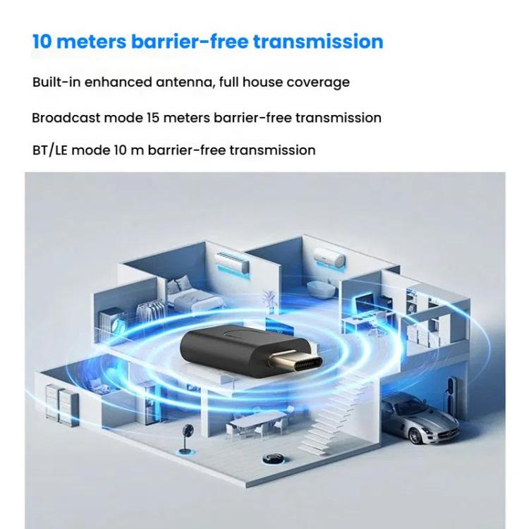 Trasmettitore audio Bluetooth universale Tipo C