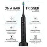 Spazzolino elettrico sonico portatile intelligente impermeabile IPX7 con 6 testine