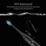Spazzolino elettrico sonico portatile intelligente impermeabile IPX7 con 6 testine
