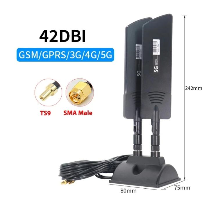 Antenna esterna 5G 42 dBi con connettore SMA/TS9