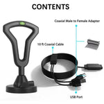 Antenna TV digitale DVB-T2 con cavo 5 metri e connettore F