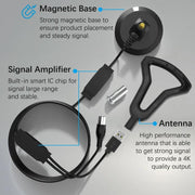 Antenna TV digitale Antenna TV terrestre DVB-T2 Ricevitore segnale interno ed esterno, 5M DVB-T2