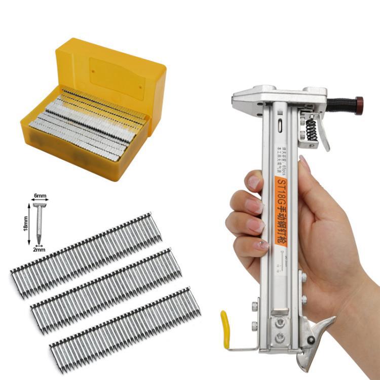 Strumento per chiodi in acciaio per cemento con canaletta manuale, ST18, 18mm Steel Nails 400pcs /Box