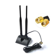 Antenna Dual-Band 2.4G/5G con 2 connettori RP-SMA maschio Scheda di rete router WIFI wireless Antenna di estensione ad alto guadagno, 2 RP-SMA Male