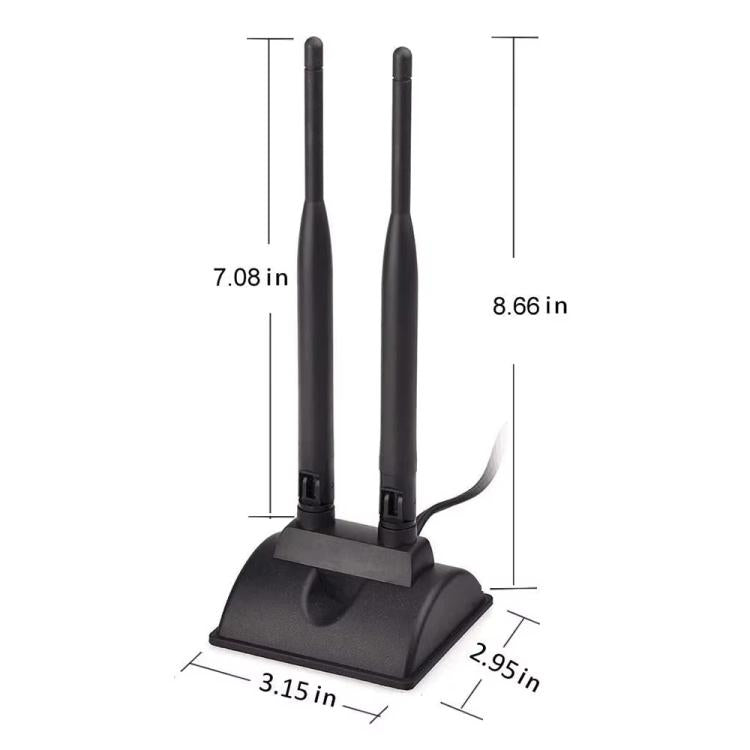 Antenna Dual-Band 2.4G/5G con 2 connettori RP-SMA maschio Scheda di rete router WIFI wireless Antenna di estensione ad alto guadagno, 2 RP-SMA Male