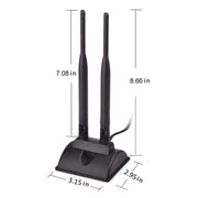 Antenna Dual-Band 2.4G/5G con 2 connettori RP-SMA maschio Scheda di rete router WIFI wireless Antenna di estensione ad alto guadagno, 2 RP-SMA Male