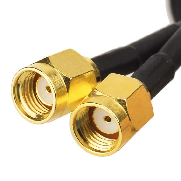 Antenna Dual-Band 2.4G/5G con 2 connettori RP-SMA maschio Scheda di rete router WIFI wireless Antenna di estensione ad alto guadagno, 2 RP-SMA Male