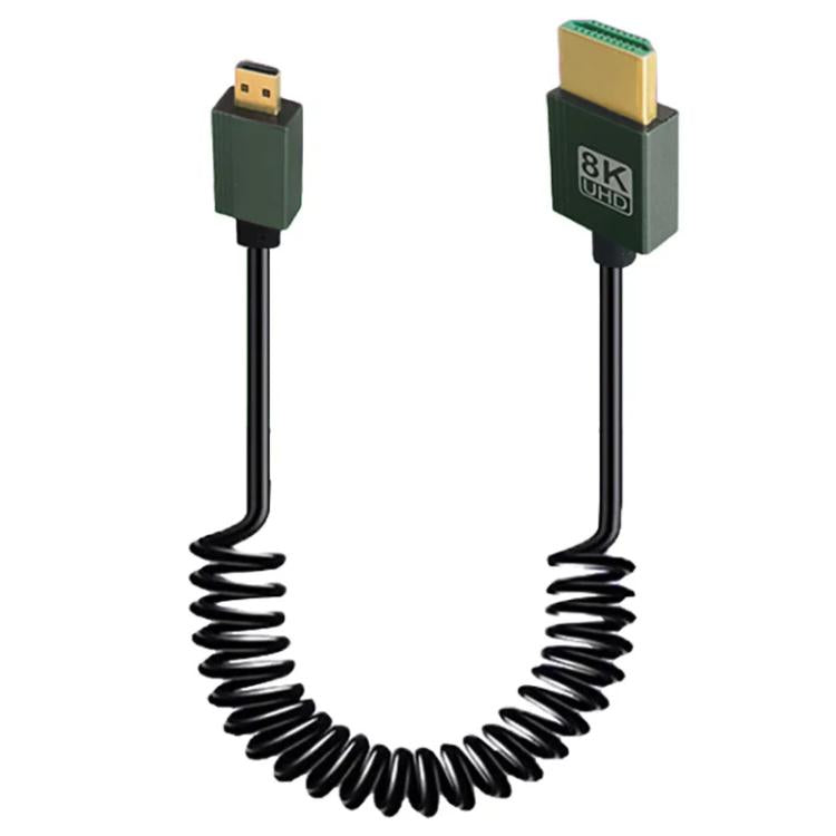 Cavo a molla HDMI 2.1 8K 60HZ lunghezza 0,5 m, Straight Head, Right Bend, Left Bend, Positive Bend, Reverse Bend, Micro HDMI To HDMI Straight, Micro HDMI Left Bend, Micro HDMI Right Bend, Micro HDMI Positive Bend, Micro HDMI Reverse Bend���������������...