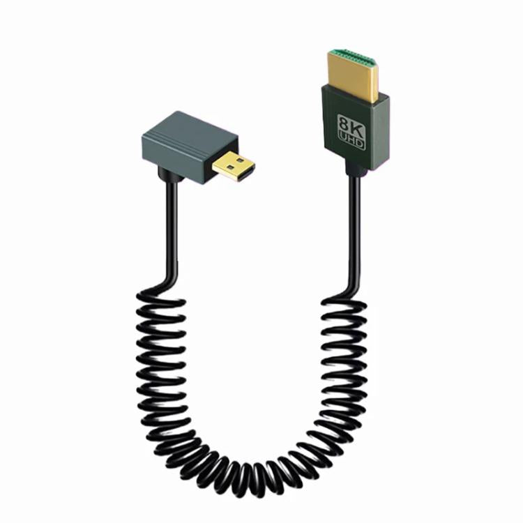 Cavo a molla HDMI 2.1 8K 60HZ lunghezza 0,5 m, Straight Head, Right Bend, Left Bend, Positive Bend, Reverse Bend, Micro HDMI To HDMI Straight, Micro HDMI Left Bend, Micro HDMI Right Bend, Micro HDMI Positive Bend, Micro HDMI Reverse Bend               ...