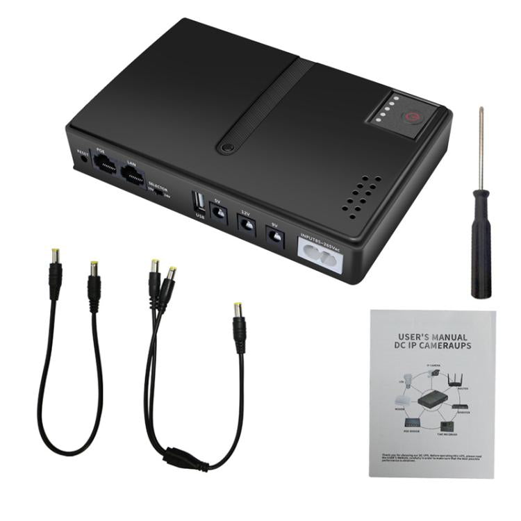 Gruppo di continuità con uscita CC 5V/9V/12V per router, modem, telecamera di sicurezza, telefono cellulare, EU Plug, US Plug