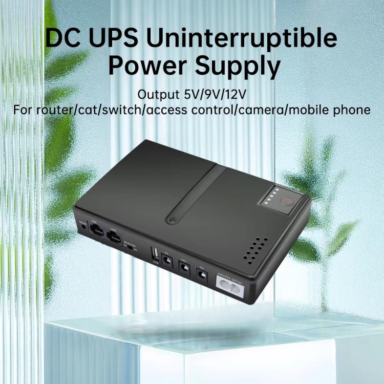 Gruppo di continuità con uscita CC 5V/9V/12V per router, modem, telecamera di sicurezza, telefono cellulare, EU Plug, US Plug