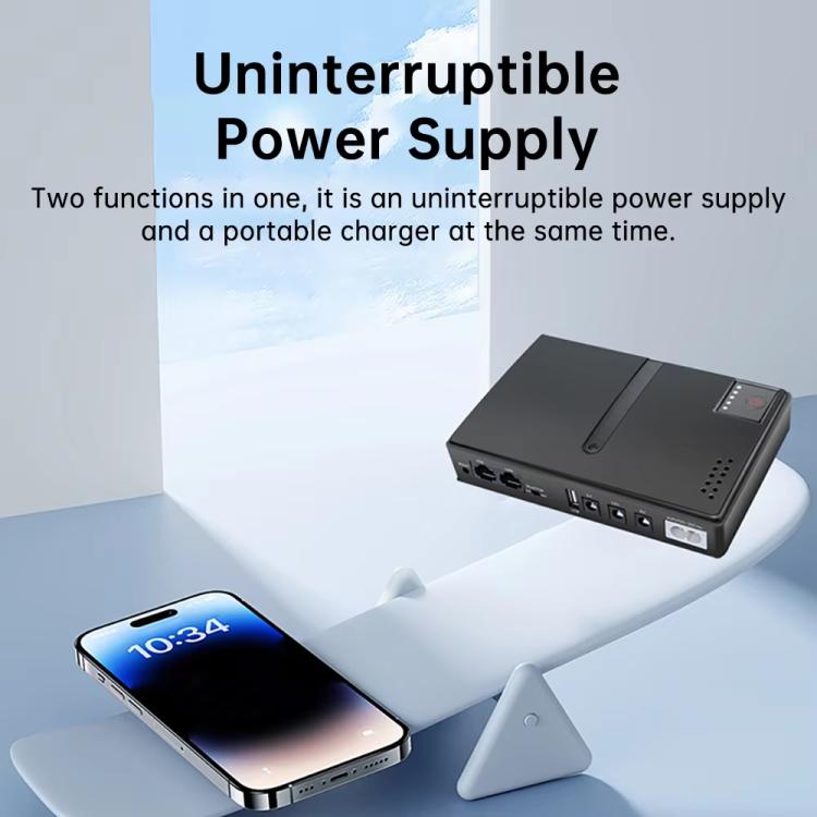 Gruppo di continuità con uscita CC 5V/9V/12V per router, modem, telecamera di sicurezza, telefono cellulare, EU Plug, US Plug