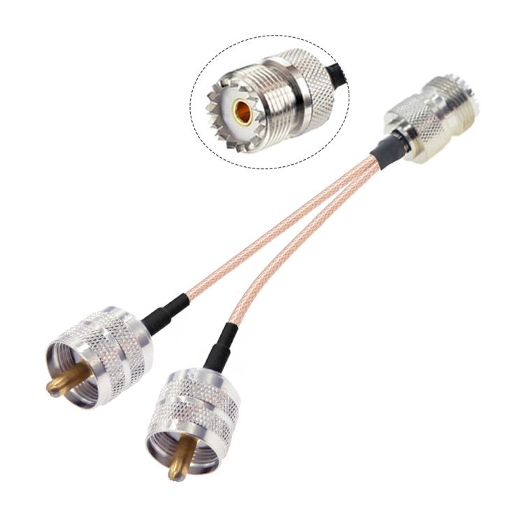 Cavo adattatore UHF femmina a 2 UHF maschio 1 in 2 SO239 a PL259Y, 15cm, 20cm, 30cm